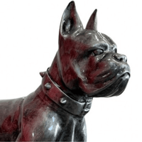 Sculpture Chien Boxer 50 cm Résine Argenté – Swiss Sculpture - Swiss-sculpture.ch