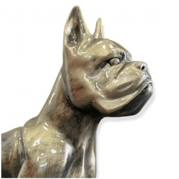 Sculpture Chien Boxer 50 cm en Résine Bronze – Swiss Sculpture - Swiss-sculpture.ch
