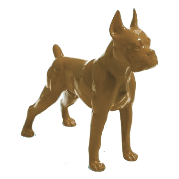 Sculpture Chien Boxer 50 cm Résine Marron – Swiss Sculpture - Swiss-sculpture.ch