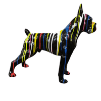 Sculpture Chien Boxer 50 cm en Résine Multicolore – Swiss Sculpture - Swiss-sculpture.ch