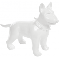 Sculpture Chien Bull Terrier 60 cm Résine Blanc Mat – Swiss Sculpture - Swiss-sculpture.ch