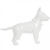 Sculpture Chien Bull Terrier 60 cm Résine Blanc Mat – Swiss Sculpture - Swiss-sculpture.ch
