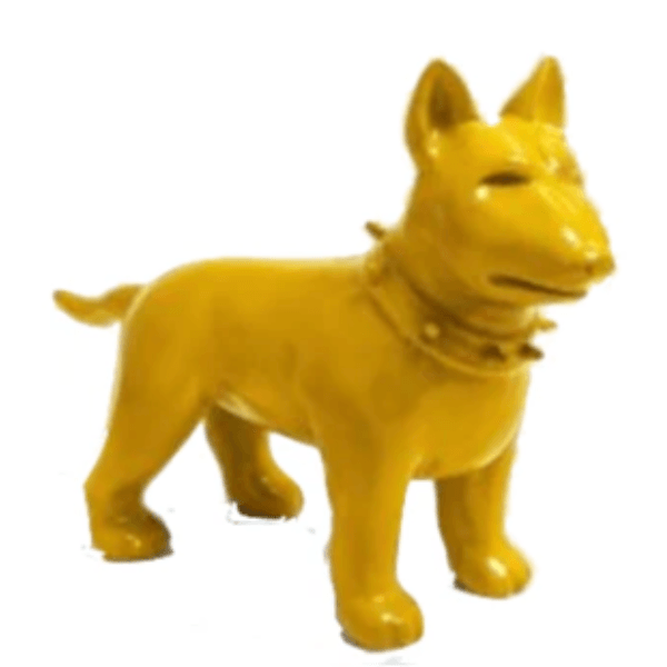 Sculpture Bull Terrier en Résine 60 cm Jaune – Swiss Sculpture - Swiss-sculpture.ch