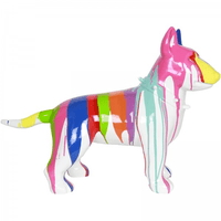 Sculpture Chien Bull Terrier 60 cm en Résine Multicolore – Swiss Sculpture - Swiss-sculpture.ch