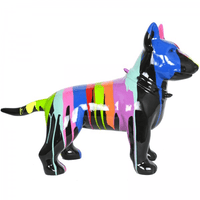 Sculpture Chien Bull Terrier 60 cm en Résine Multicolore – Swiss Sculpture - Swiss-sculpture.ch