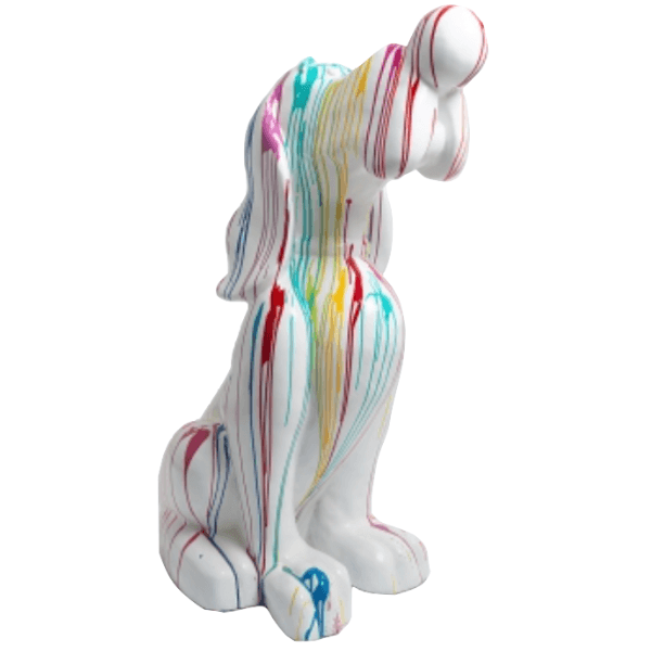 Sculpture Chien XXL en Résine 160 cm Multicolore – Swiss Sculpture - Swiss-sculpture.ch