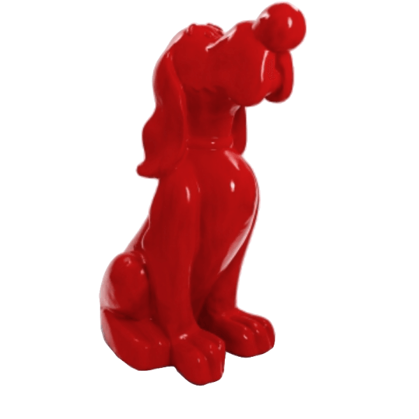 Sculpture Chien XXL en Résine 160 cm Rouge Vif – Swiss Sculpture - Swiss-sculpture.ch