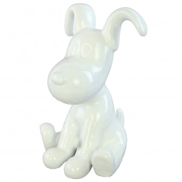 Sculpture Chien 30 cm Résine Blanc Mat – Swiss Sculpture - Swiss-sculpture.ch