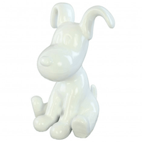 Sculpture Chien 30 cm Résine Blanc Mat – Swiss Sculpture - Swiss-sculpture.ch