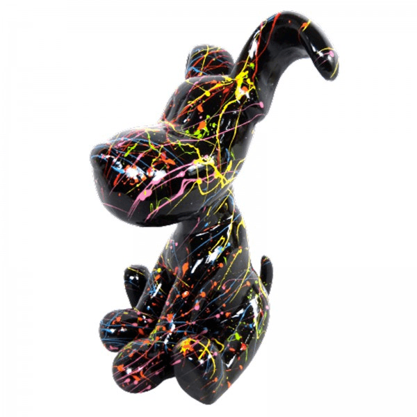 Sculpture Chien 30 cm en Résine Noir Graphique – Swiss Sculpture - Swiss-sculpture.ch