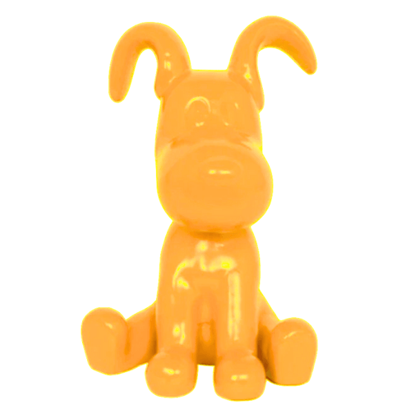 Sculpture Chien Résine 30 cm Jaune Brillant – Swiss Sculpture - Swiss-sculpture.ch