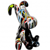 Sculpture Chien 30 cm en Résine Multicolore – Swiss Sculpture - Swiss-sculpture.ch