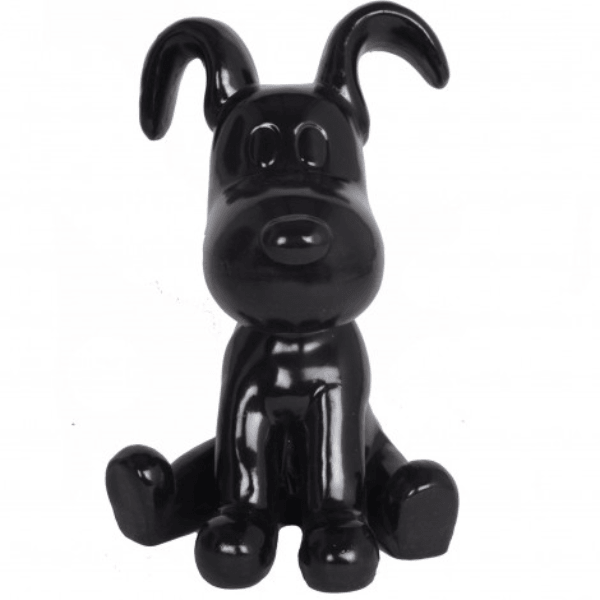 Sculpture Chien en Résine 30 cm Noir Mat – Swiss Sculpture - Swiss-sculpture.ch