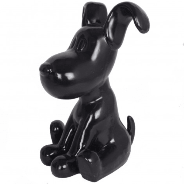 Sculpture Chien en Résine 30 cm Noir Mat – Swiss Sculpture - Swiss-sculpture.ch