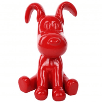 Sculpture Chien en Résine 30 cm Rouge Brillant – Swiss Sculpture - Swiss-sculpture.ch