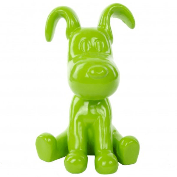 Sculpture Chien 30 cm en Résine Vert Pomme – Swiss Sculpture - Swiss-sculpture.ch