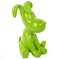 Sculpture Chien 30 cm en Résine Vert Pomme – Swiss Sculpture - Swiss-sculpture.ch