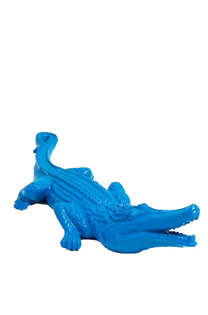 Sculpture Crocodile XXL en Résine 120 cm Bleu – Swiss Sculpture - Swiss-sculpture.ch