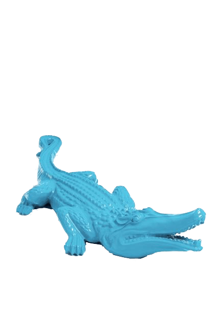 Sculpture Crocodile XXL en Résine 120 cm Bleu Ciel – Swiss Sculpture - Swiss-sculpture.ch
