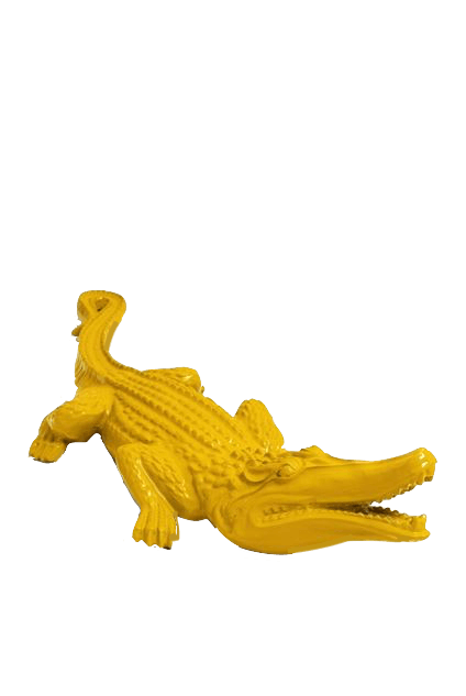 Sculpture Crocodile XXL en Résine 120 cm Jaune – Swiss Sculpture - Swiss-sculpture.ch