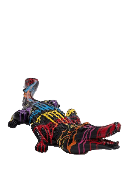 Sculpture Crocodile XXL en Résine 120 cm Multicolore – Swiss Sculpture - Swiss-sculpture.ch