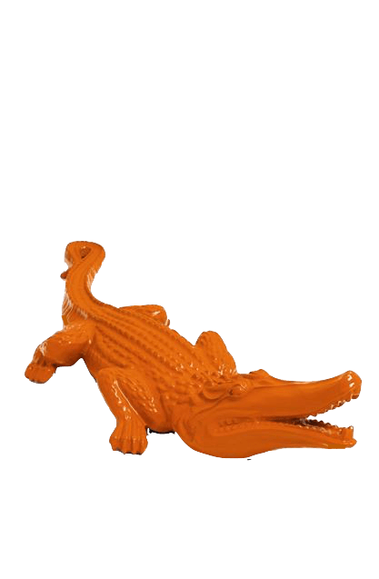 Sculpture Crocodile XXL en Résine 120 cm Orange – Swiss Sculpture - Swiss-sculpture.ch