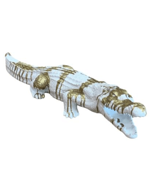 Sculpture Crocodile XXL en Résine 130 cm Doré – Swiss Sculpture - Swiss-sculpture.ch