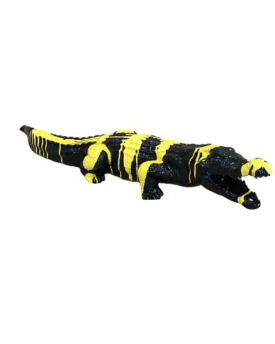 Sculpture Crocodile XXL en Résine 150 cm Jaune Biscuit – Swiss Sculpture - Swiss-sculpture.ch