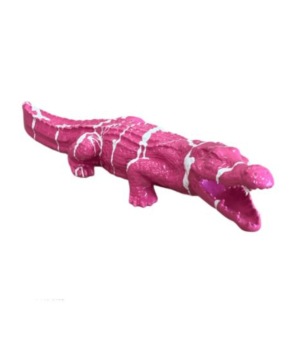 Sculpture Crocodile XXL en Résine 130 cm Rose – Swiss Sculpture - Swiss-sculpture.ch