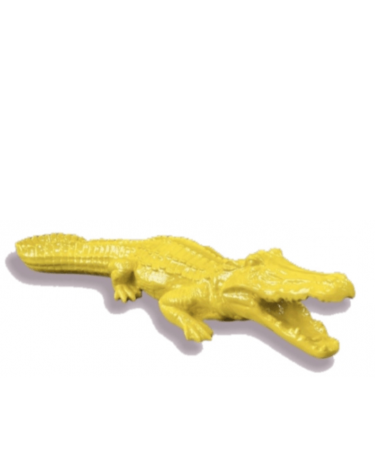 Sculpture Crocodile XXL en Résine 130 cm Jaune – Swiss Sculpture - Swiss-sculpture.ch