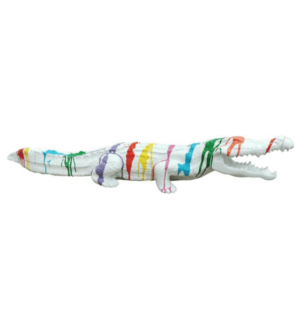 Sculpture Crocodile XXL en Résine 150 cm Multicolore – Swiss Sculpture - Swiss-sculpture.ch
