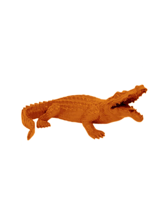 Sculpture Crocodile XXL en Résine 130 cm Orange – Swiss Sculpture - Swiss-sculpture.ch