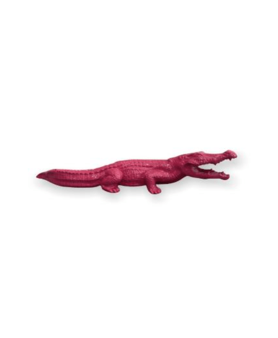 Sculpture Crocodile XXL en Résine 130 cm Rose Fuchsia – Swiss Sculpture - Swiss-sculpture.ch