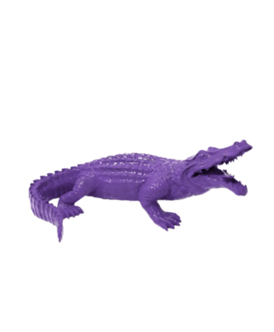 Sculpture Crocodile XXL en Résine 130 cm Violet Brillant – Swiss Sculpture - Swiss-sculpture.ch