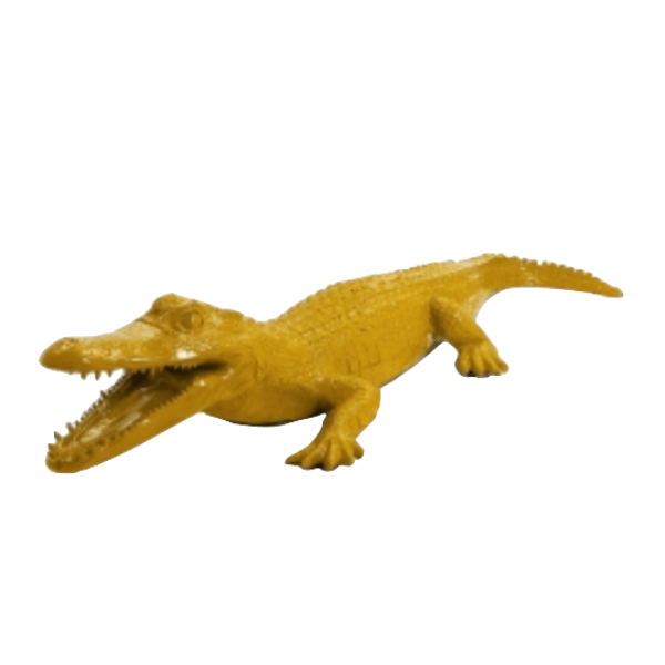 Sculpture Crocodile XXL en Résine 215 cm Jaune Mat – Swiss Sculpture - Swiss-sculpture.ch