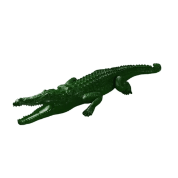 Sculpture Crocodile XXL en Résine 320 cm Vert Brillant – Swiss Sculpture - Swiss-sculpture.ch