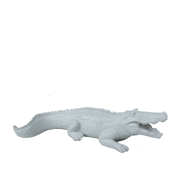 Sculpture Crocodile 70 cm en Résine Blanche – Swiss Sculpture - Swiss-sculpture.ch