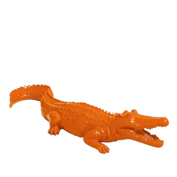 Sculpture Crocodile en Résine 70 cm Orange – Swiss Sculpture - Swiss-sculpture.ch