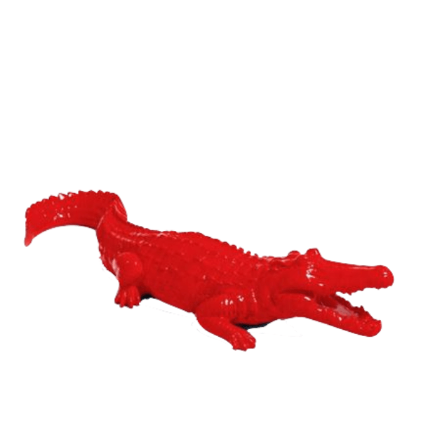 Sculpture Crocodile en Résine 70 cm Rouge – Swiss Sculpture - Swiss-sculpture.ch