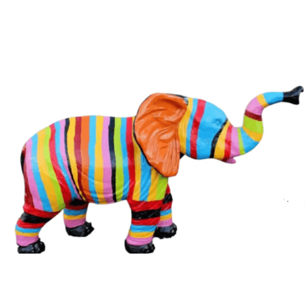 Sculpture Éléphant XXL en Résine 185 cm Multicolore – Swiss Sculpture - Swiss-sculpture.ch