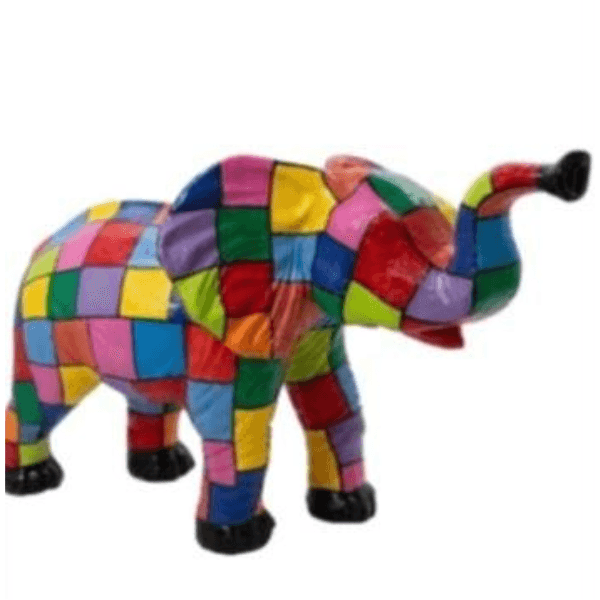 Sculpture Éléphant XXL en Résine 185 cm Multicolore – Swiss Sculpture - Swiss-sculpture.ch