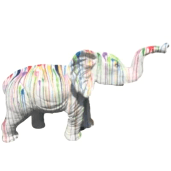Sculpture Éléphant XXL en Résine 185 cm Multicolore – Swiss Sculpture - Swiss-sculpture.ch