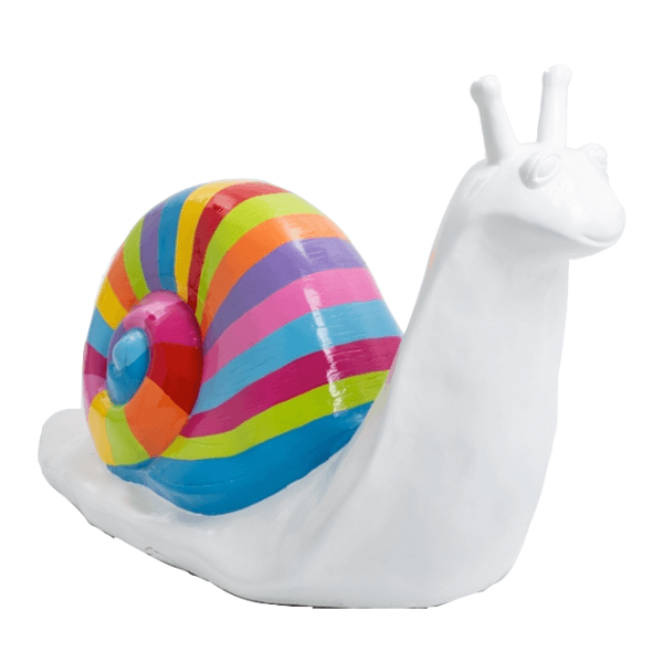 Sculpture Escargot XXL en Résine 100 cm Blanc Mat – Swiss Sculpture - Swiss-sculpture.ch
