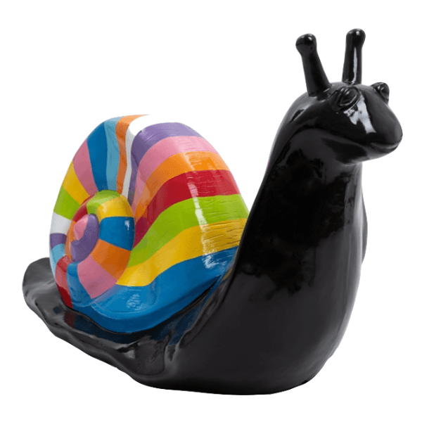 Sculpture Escargot XXL en Résine 100 cm Noir Mat – Swiss Sculpture - Swiss-sculpture.ch