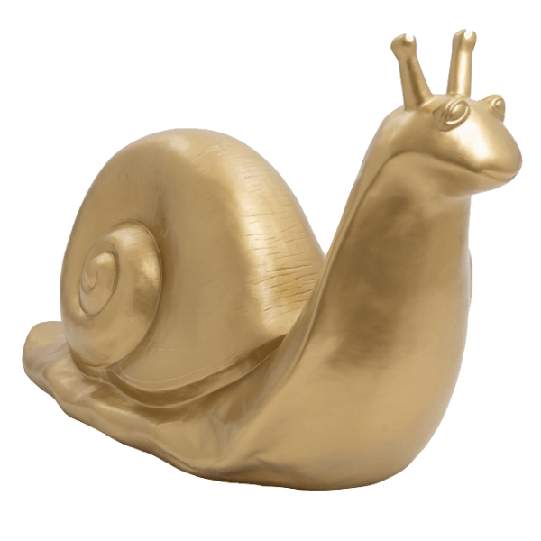 Sculpture Escargot XXL 100 cm en Résine Dorée – Swiss Sculpture - Swiss-sculpture.ch