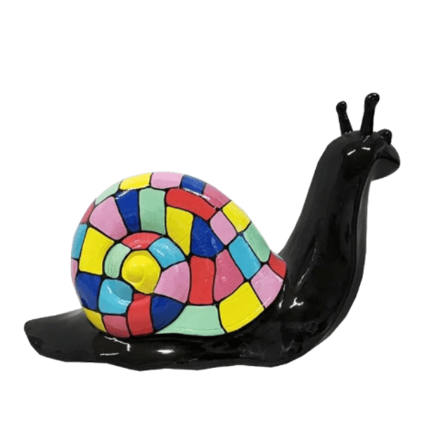 Sculpture Escargot XXL 100 cm en Résine Noir et Or – Swiss Sculpture - Swiss-sculpture.ch