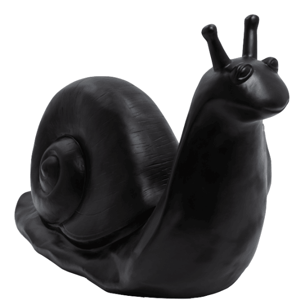Sculpture Escargot XXL en Résine 100 cm Noir Brillant – Swiss Sculpture - Swiss-sculpture.ch