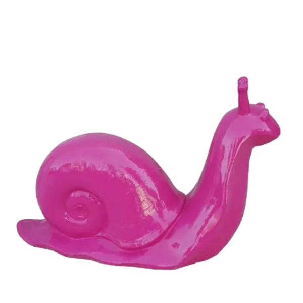 Sculpture Escargot XXL en Résine 100 cm Rose Fuchsia Brillant – Swiss Sculpture - Swiss-sculpture.ch