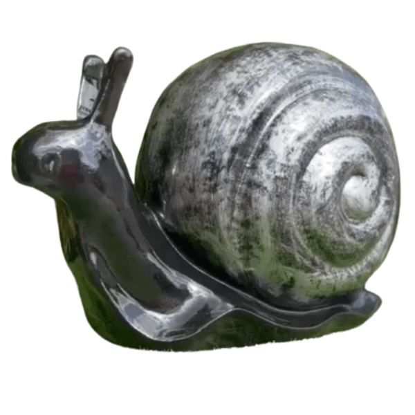 Sculpture Escargot en Résine 50 cm Argenté – Swiss Sculpture - Swiss-sculpture.ch