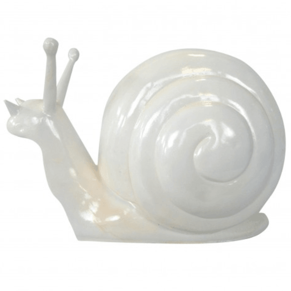 Sculpture Escargot Résine 50 cm Blanc Mat – Swiss Sculpture - Swiss-sculpture.ch